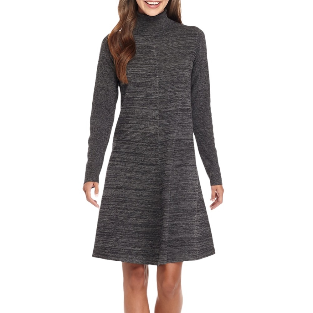 AGB Long Sleeve Marled Turtleneck Sweater Dress